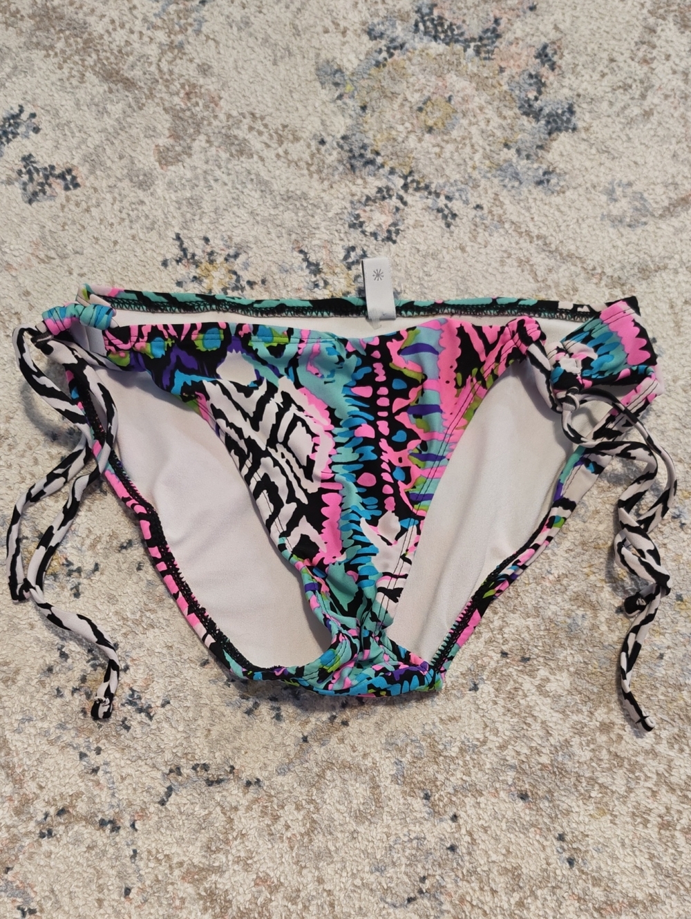 dELiA*s Aqua, Hot Pink & Black Floral Bikini Bottoms